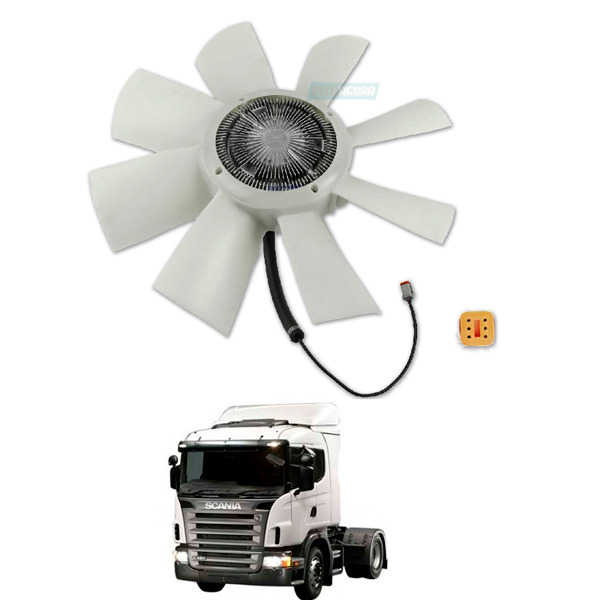 HELICE EMBREAGEM VISCOSA COMPLETO SCANIA SERIE 5 P G R DC 11 12 16 (1422502-1453