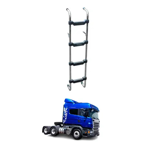ESCADA CROMADA 1670MM X 4 DEGRAUS SCANIA CABINE R HIGHLINE (B004O)