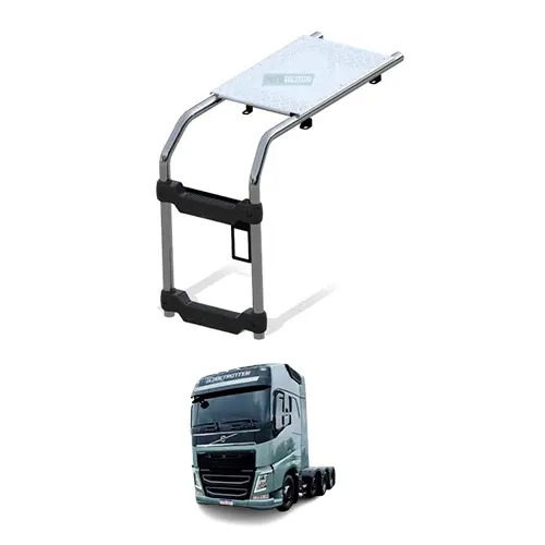 ESCADA LATERAL CROMADA 620MM X 2DEGRAUS VOLVO FH 2015... (B007O)