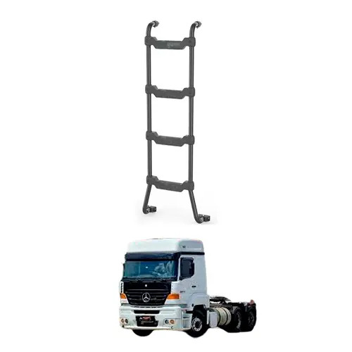 ESCADA CABINE CROMO 1800 X 4DEGRAUS MB 1938S ATEGO AXOR  (B008B)