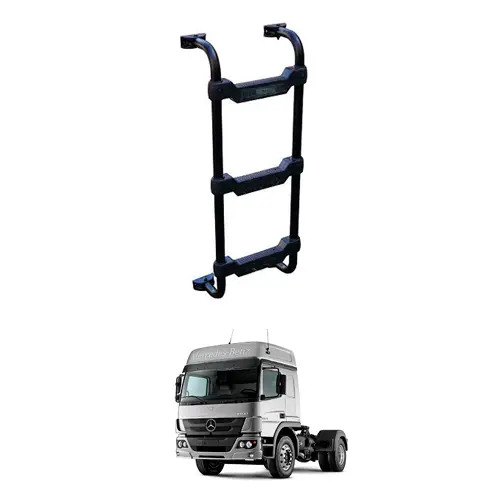 ESCADA PRETA 1432MM X 3DEGRAUS ATEGO AXOR CABINE ALTA  (B008T)