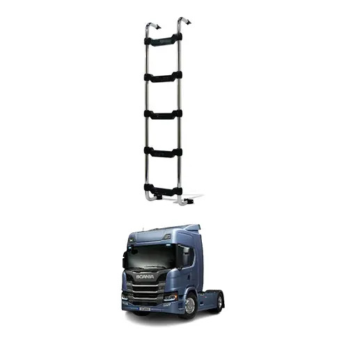 ESCADA CROMADA 1680MM X 5 DEGRAUS SCANIA G NORMAL MODELO LONGA P S6 NTG 2019... 