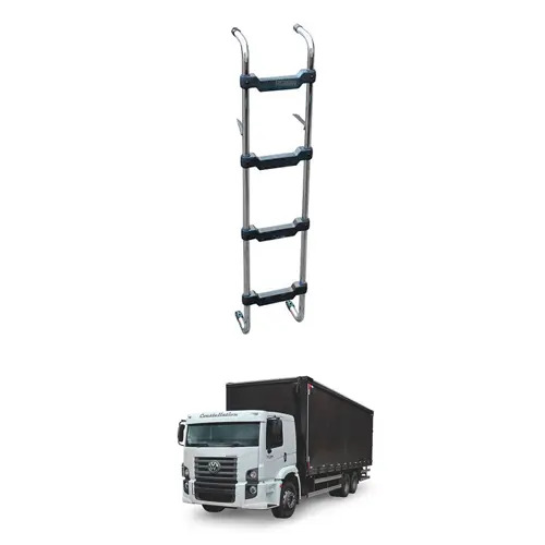 ESCADA CROMADA 1200MM X 4 DEGRAUS VW CONSTELLATION CABINE BAIXA 2005... (B011B)