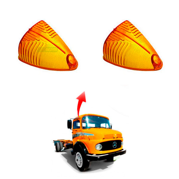PAR LENTE LANTERNA EXTERNA TETO AMARELA MB 1113 1313 1513 2013 2213 TODOS CABINE