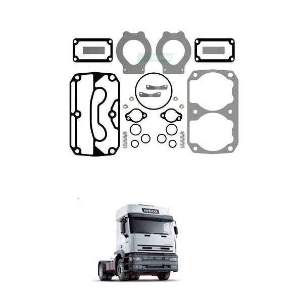 KIT REPARO COMPRESSOR BICILINDRO IVECO STRALIS ANTIGO PARCIAL (MGK3469)