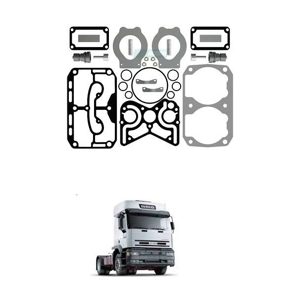 KIT REPARO COMPRESSOR BICILINDRO IVECO STRALIS MODERNO COMPLETO (MGK3475)