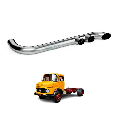 PONTEIRA ESCAPAMENTO CROMADO 3 SAIDAS 4.5POL 1590 X 550MM UNIVERSAL (M073Z)