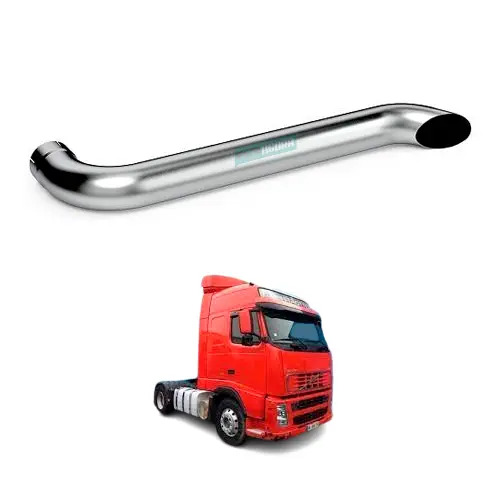 PONTEIRA ESCAPAMENTO CROMADO 5POL 1210MM ESQUERDO VOLVO FH EURO 3 (434501-M073O)