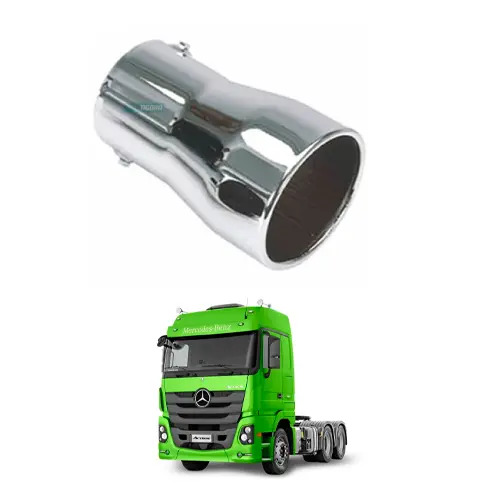 TERMINAL ESCAPAMENTO CROMADO RETO 2POL 160MM UNIVERSAL (M071)