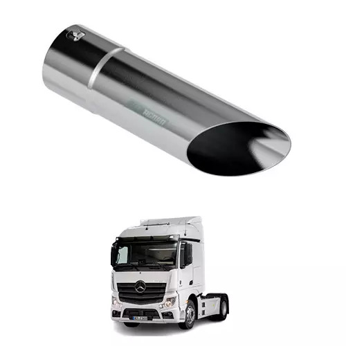 TERMINAL ESCAPAMENTO CROMADO RETO CHANFRADO RETO CHANFRADO 5 POL 450MM UNIVERSAL