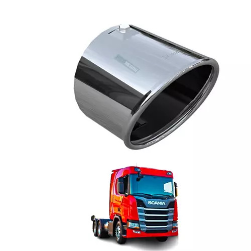 TERMINAL ESCAPAMENTO CROMADO 5POL 147MM DIREITO SCANIA S6 (S316I)