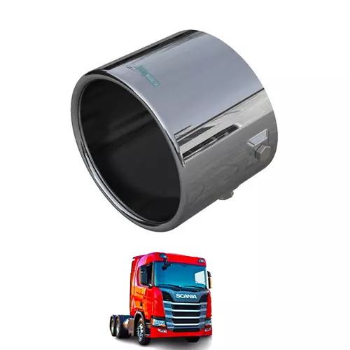 TERMINAL ESCAPAMENTO CROMADO 5POL 115MM ESQUERDO SCANIA S6  (S316J)