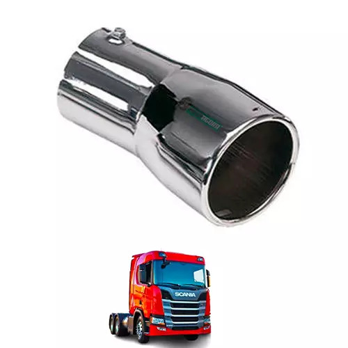 TERMINAL ESCAPAMENTO CROMADO CURVO 5POL 260MM UNIVERSAL (434493-M071J)