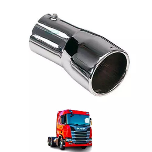 TERMINAL ESCAPAMENTO CROMADO CURVO 5.5POL 260MM UNIVERSAL (M071Q)