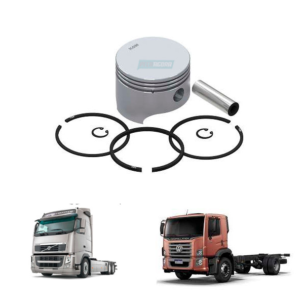 JOGO PISTAO E ANEIS ORIGINAL MAHLE Ø 88,25MM AGRALE AGRICOLA FIAT FORD MB SCANI