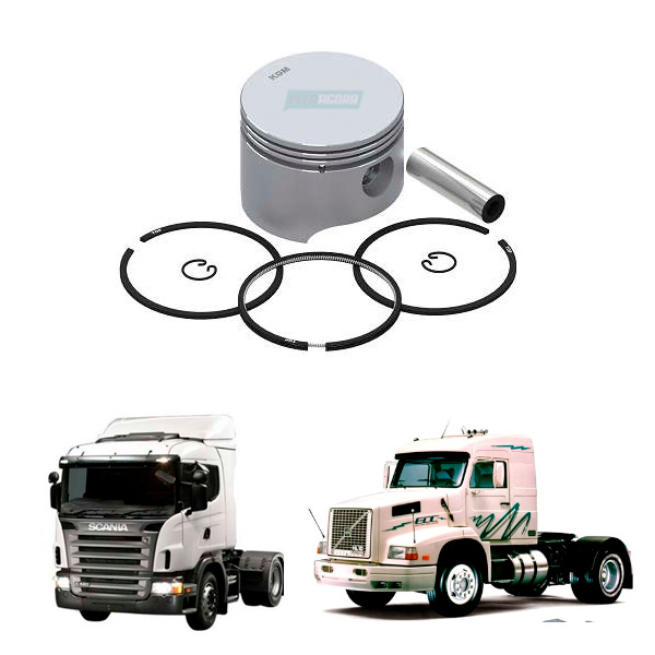 JOGO PISTAO E ANEIS ORIGINAL MAHLE Ø 92MM AGRALE IVECO SCANIA VW VOLVO (MGK3128