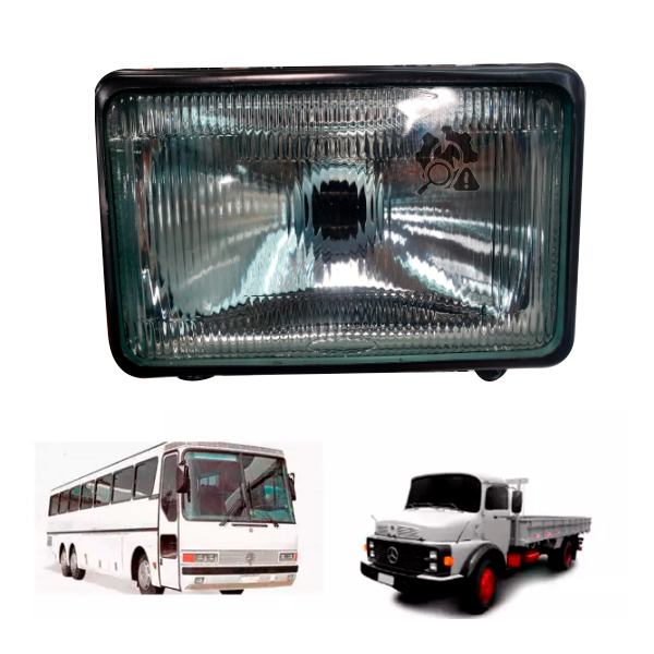 FAROL ALTO LAMPADA H1 COM AVARIA MB 1113 1114 1313 1513 2013 CARA PRETA 1983 A 1