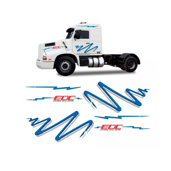 KIT FAIXA LATERAL VOLVO EDC 1996 COMPLETO AZUL (ADS2368)