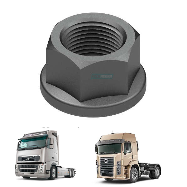 PORCA SEXTAVADA FLANGEADA M20x1.5 ROSCA DIREITA AGRALE FIAT FORD IVECO VOLKSWAGE