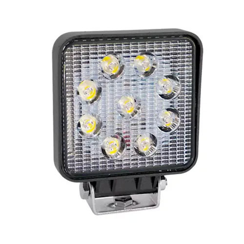 FAROL MILHA LED 11CM 9 LEDS 12V 24V QUADRADO JEEP CARRO CAMINHAO MAQUINAS OFF RO