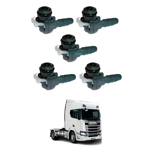 CAIXA 5 CONEXAO TUBULACAO COMBUSTIVEL CURVA (SV246 NG8) ENGATE RAPIDO PARA SCANI