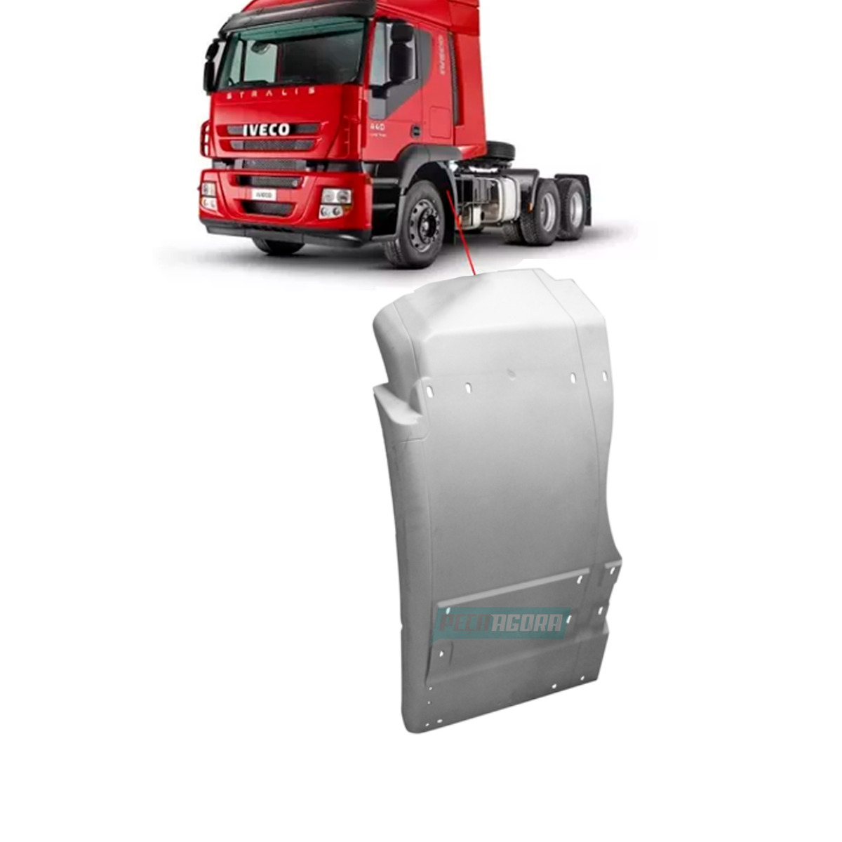 PARALAMA TRASEIRO CABINE ESQUERDO IVECO STRALIS  (504099386-FBC627)