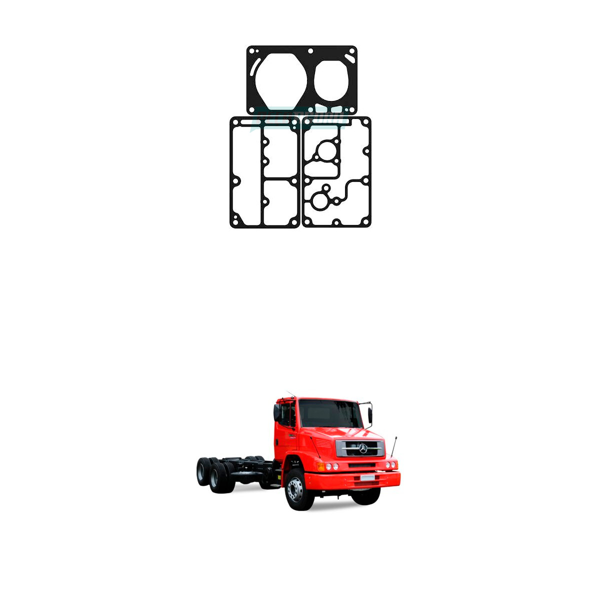 KIT JUNTA METALICA CABECOTE COMPRESSOR VOITH 2 CILINDROS MERCEDES BENZ (45713062