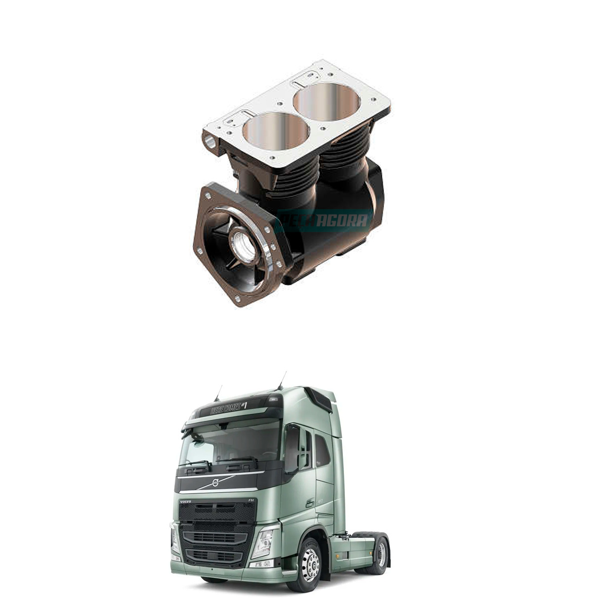 BLOCO COMPRESSOR DUPLO 88MM VOLVO B10M (MGK2042)