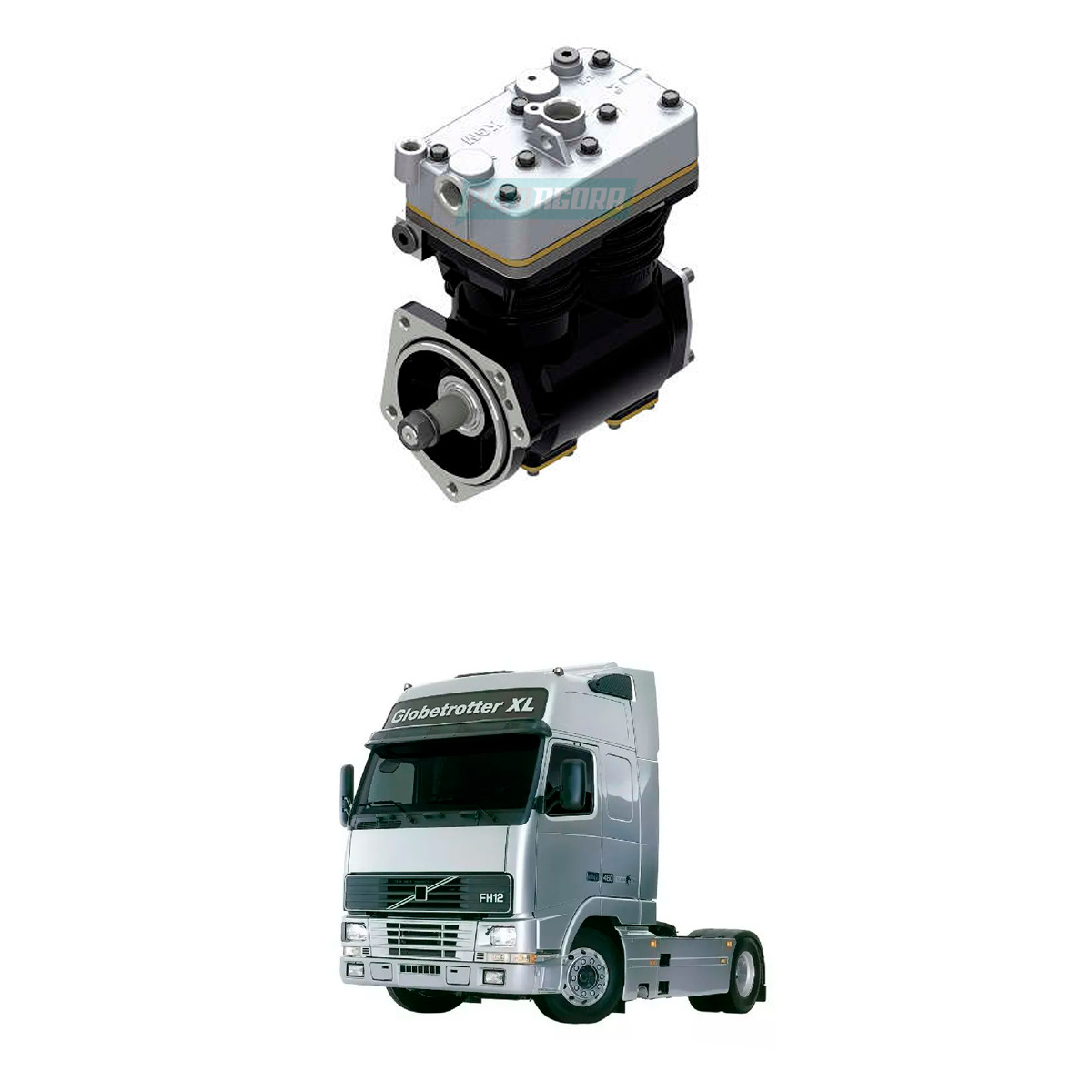 COMPRESSOR DE AR LP 4974 GOVERNADO VOLVO FH12 1998 IMPORTADO (MGK67040)