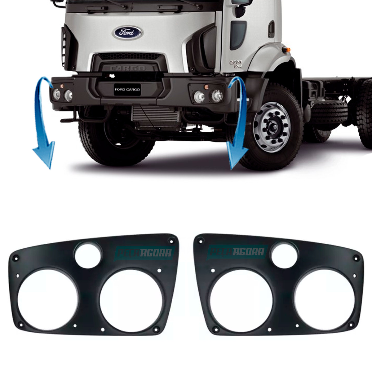 MOLDURA FAROL FORD NOVO CARGO 2629 2622 2628 2632 3132 - 2011... FIBRA (K.BC4513