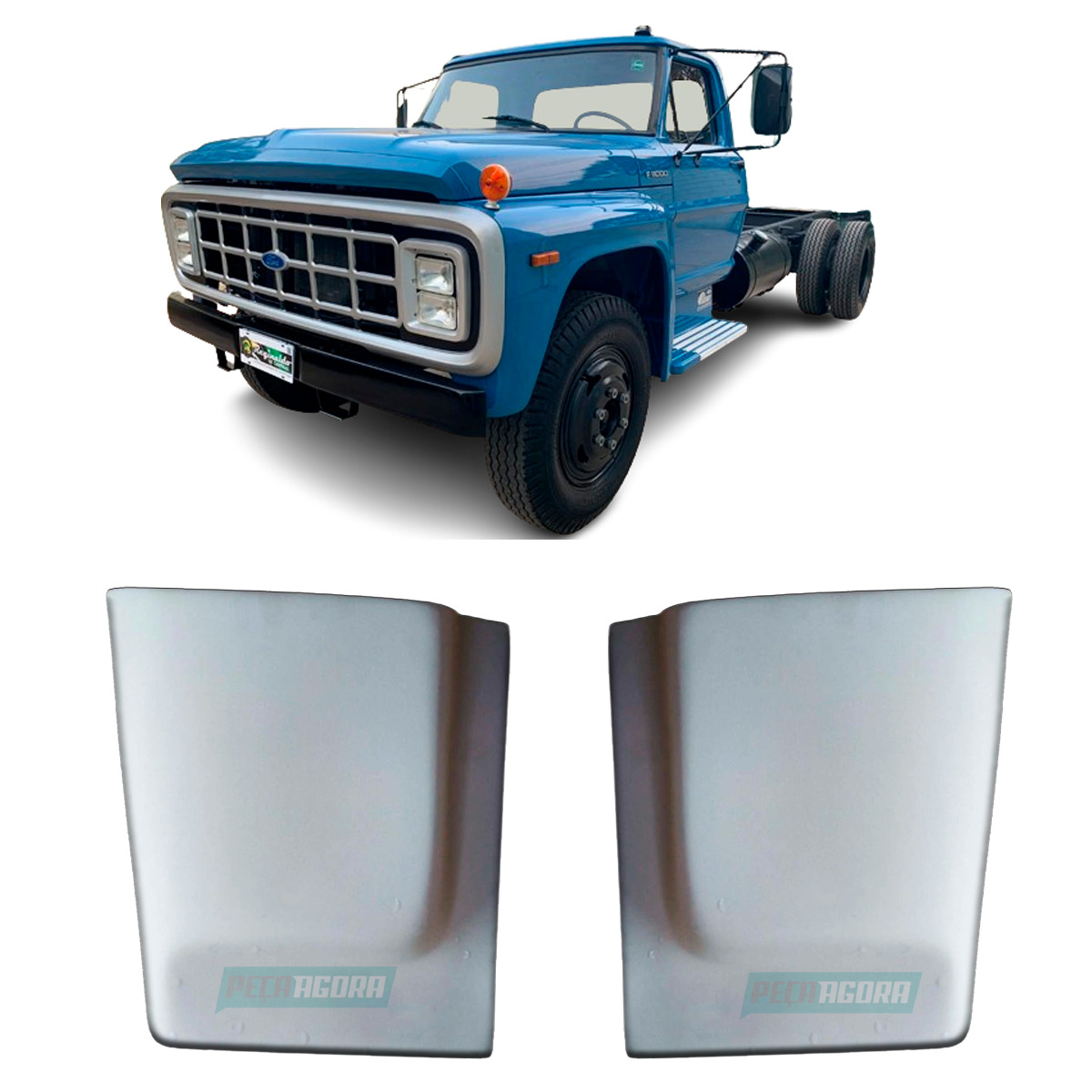 PAR PONTEIRA ACABAMENTO PARALAMA FORD F600 F11000 F22000 72 A 92 FIBRA	 (K.C7TZ1