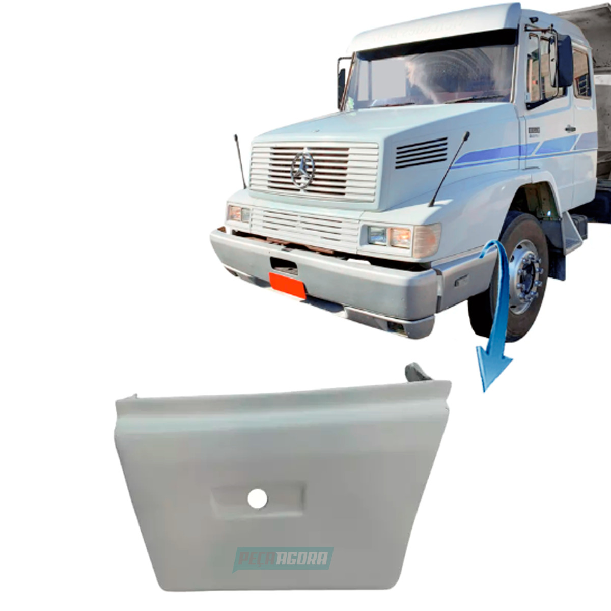 PONTEIRA POLAINA PARACHOQUE FIBRA ESQ BRANCO  MB HPN 1618 (3848808707-AS3266BR)