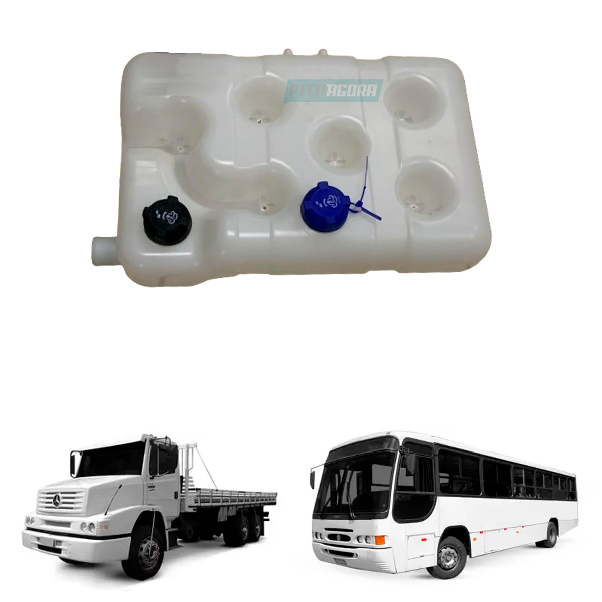 RESERVATORIO AGUA RADIADOR 0.7 BAR MB L1418R L1620 OF1620 SEM SENSOR TAMPA PLAST