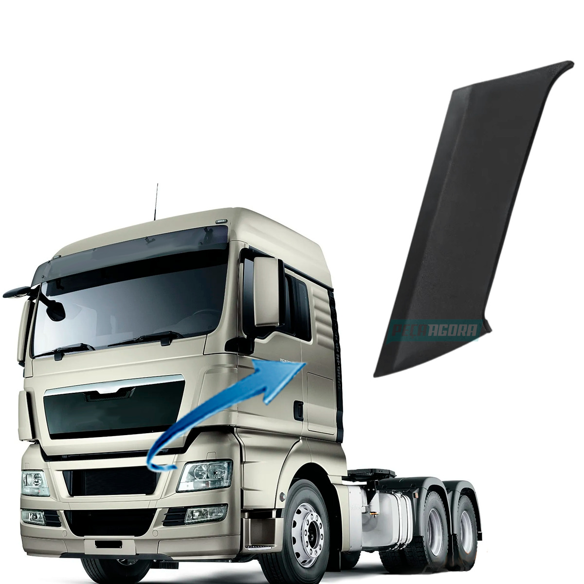 TAMPA FAROL PRINCIPICAL ESQUERDO MAN TGX INJETADO (81416850135-2V5807417-161718)