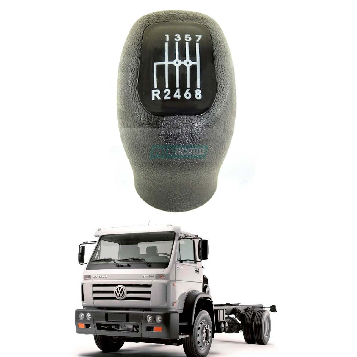 MANOPLA CAMBIO 8 MARCHAS VW TITAN 18310 COM TAMPA ACRILICA (42535324-2T0711141-0