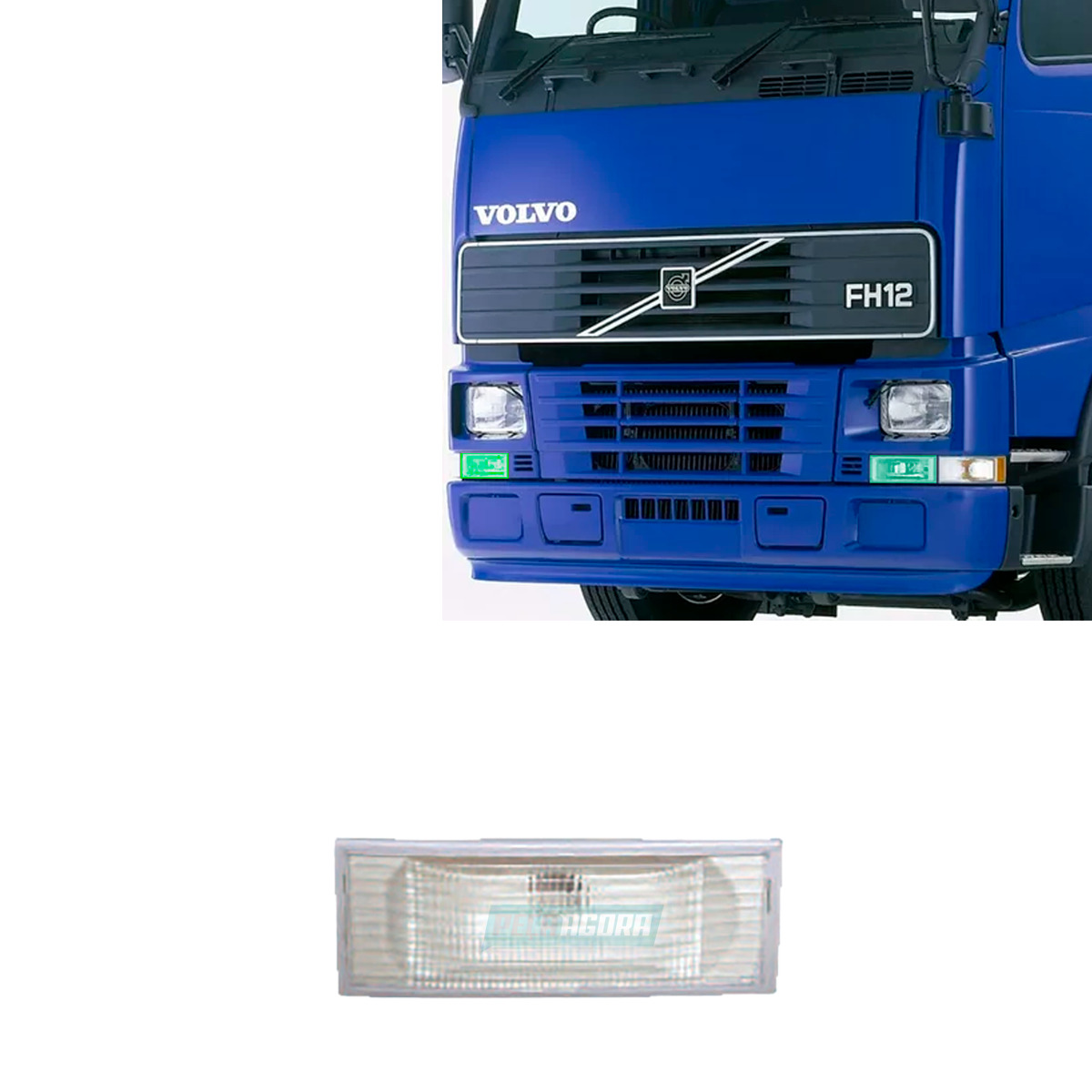 LANTERNA DIANTEIRA VOLVO FH 1994 A 2003 SEM SOQUETE - CRISTAL (3981666-L1010.)