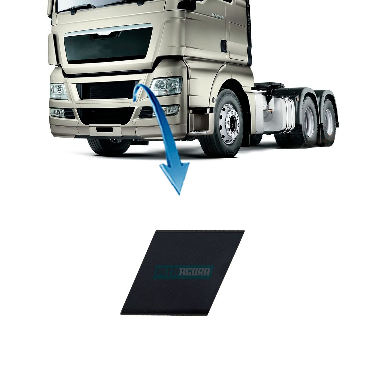 TAMPA CENTRAL PARACHOQUE ESQUERDO MAN TGX INJETADO (81416850114-2V5807265A-16172