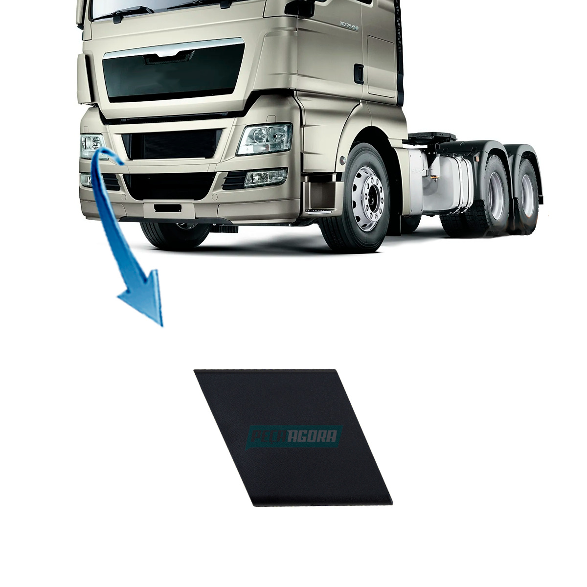 TAMPA CENTRAL PARACHOQUE DIREITO MAN TGX INJETADO	 (81416850065-2V5807265B-16172