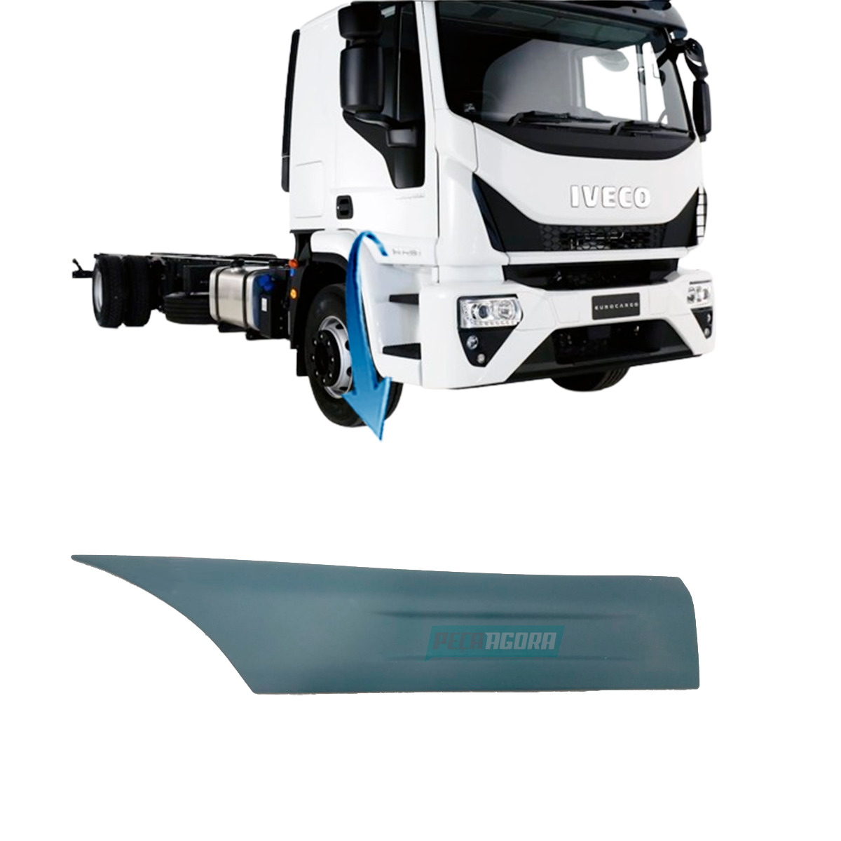 REVESTIMENTO EXTERNO PORTA DIR IVECO CURSOR EUROCARGO TECTOR  (504139860)