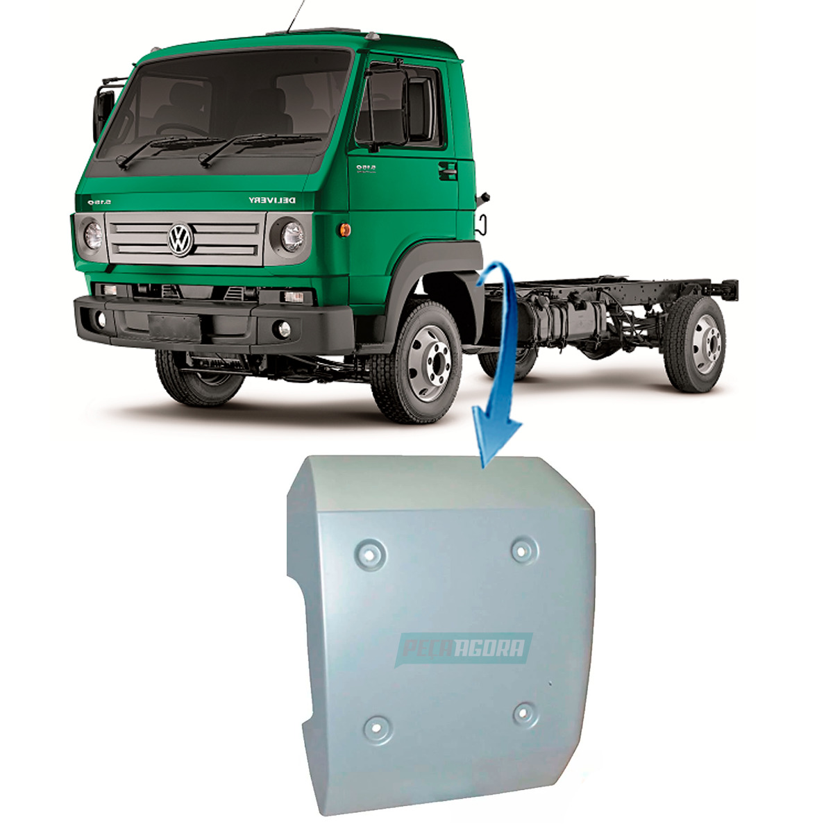 PARALAMA TRASEIRO ESQ CABINE BRANCO VW DELIVERY 5140 8150 8150E 9150E (2P0821103