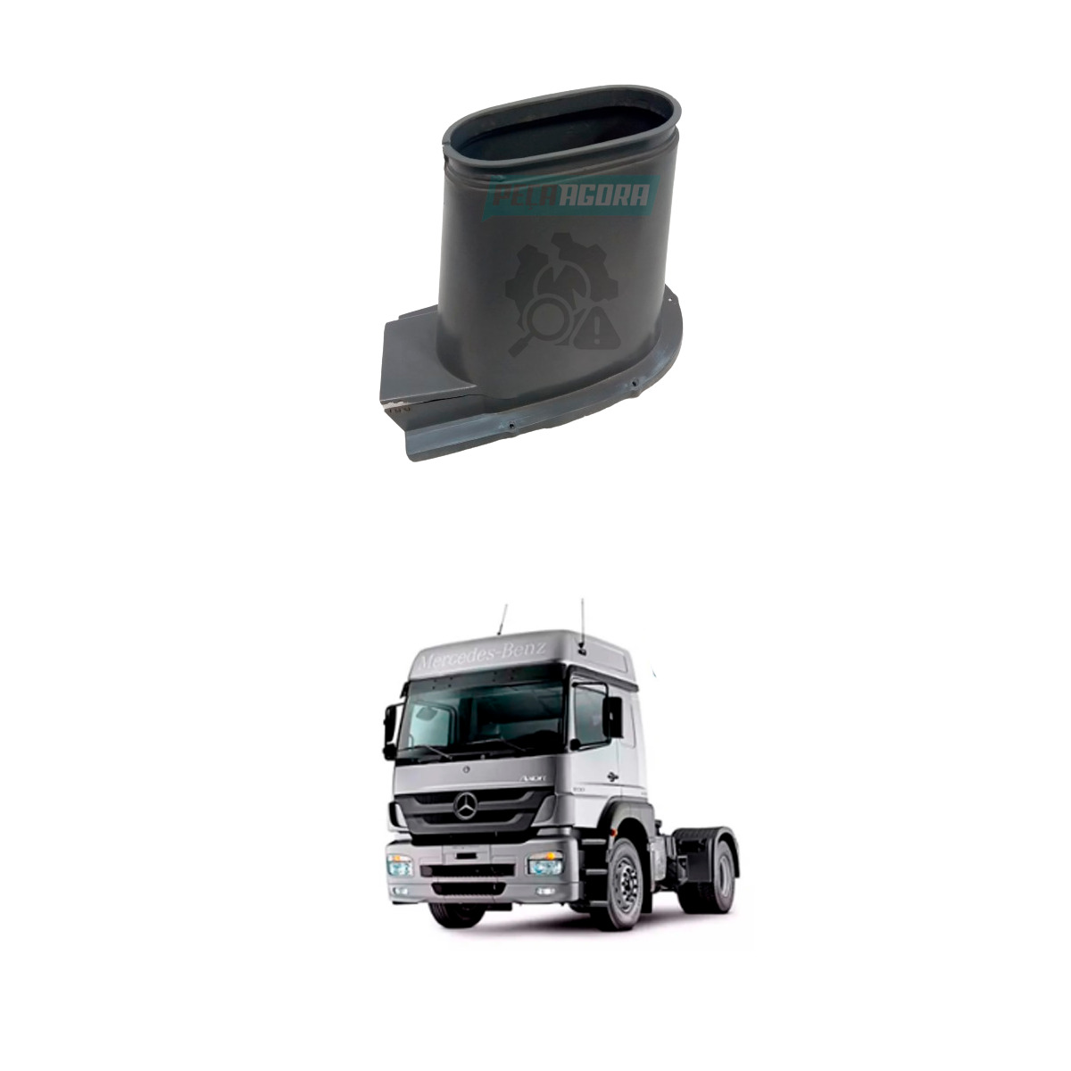 CAPA COLUNA DIRECAO SUPERIOR COM AVARIA MB AXOR 1933	CHAPEU DE BRUXA  (970460069