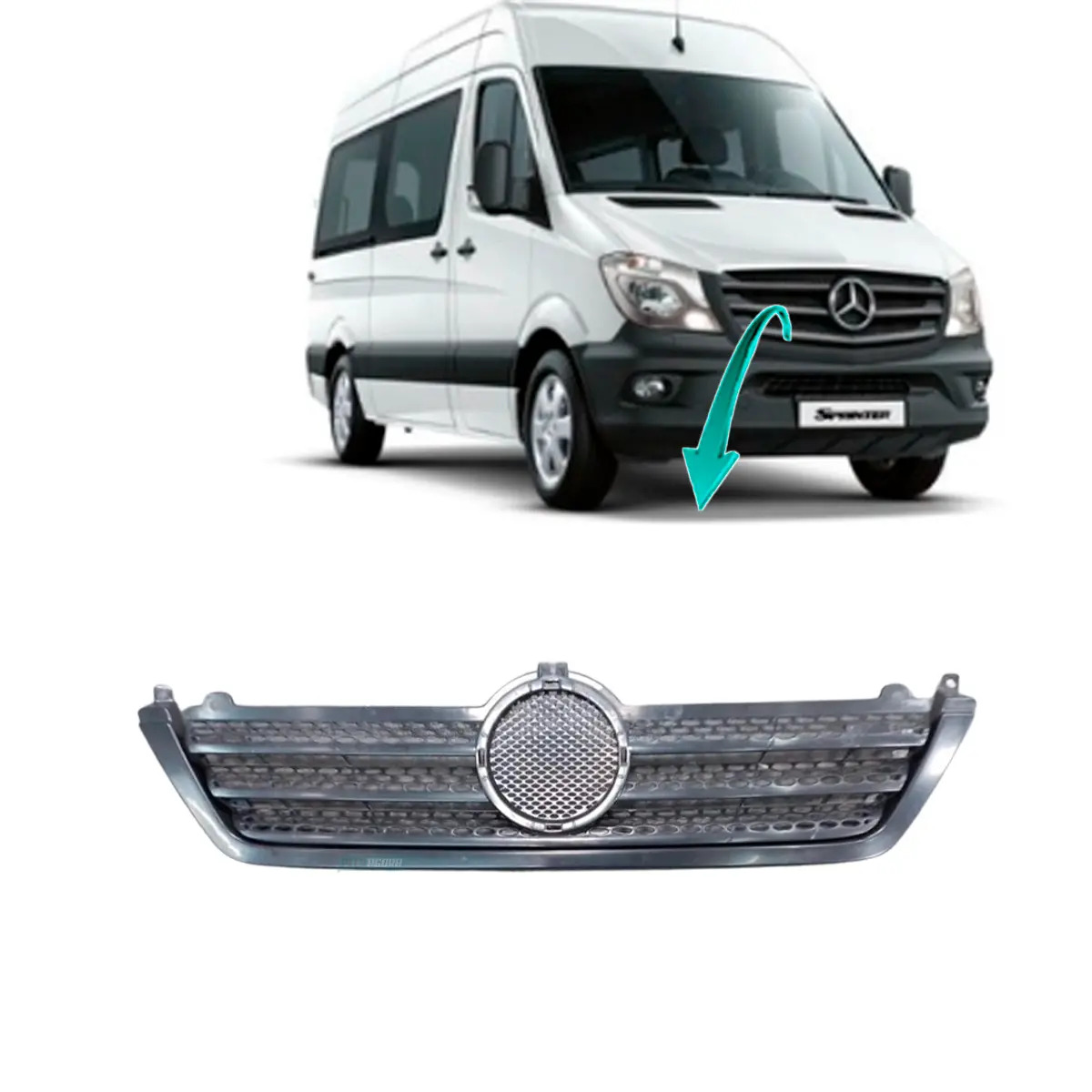 GRADE FRONTAL SPRINTER 311 313 CDI ATE 2012 COM FRISO PRETO COM ESTRELA (9018800
