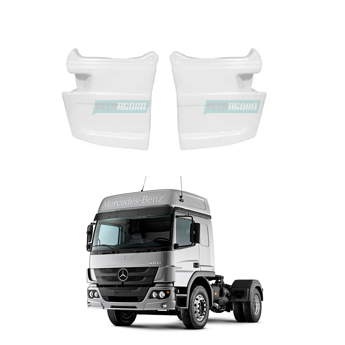 JOGO TAMPA ESTRIBO MB ATEGO ATE 2011 2 DEGRAUS PLASTICO ABS (9587200148-95872002