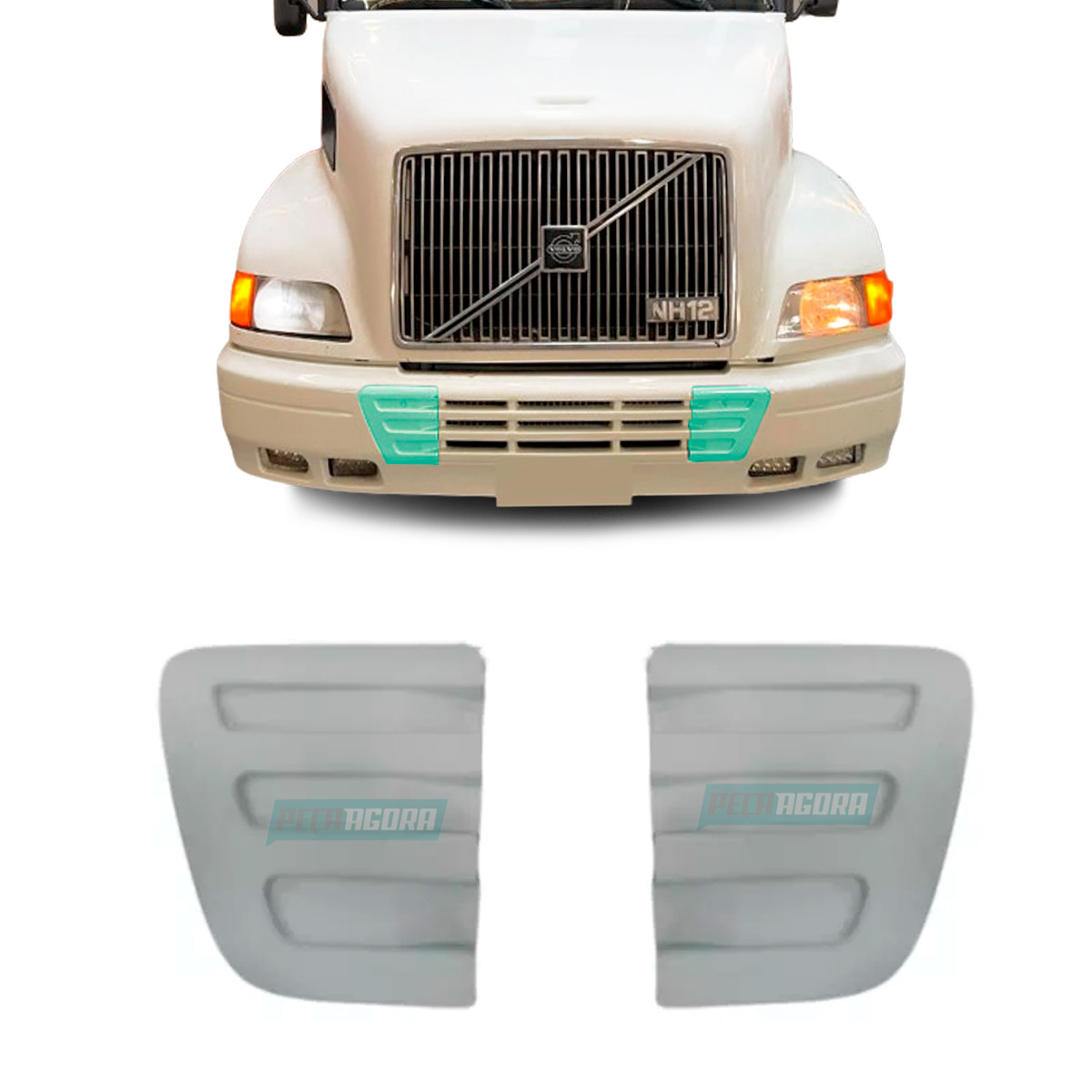 PAR TAMPA PARACHOQUE DIANTEIRO VOLVO NH12 FAROL QUADRADO (K.8129397-1999-8129396