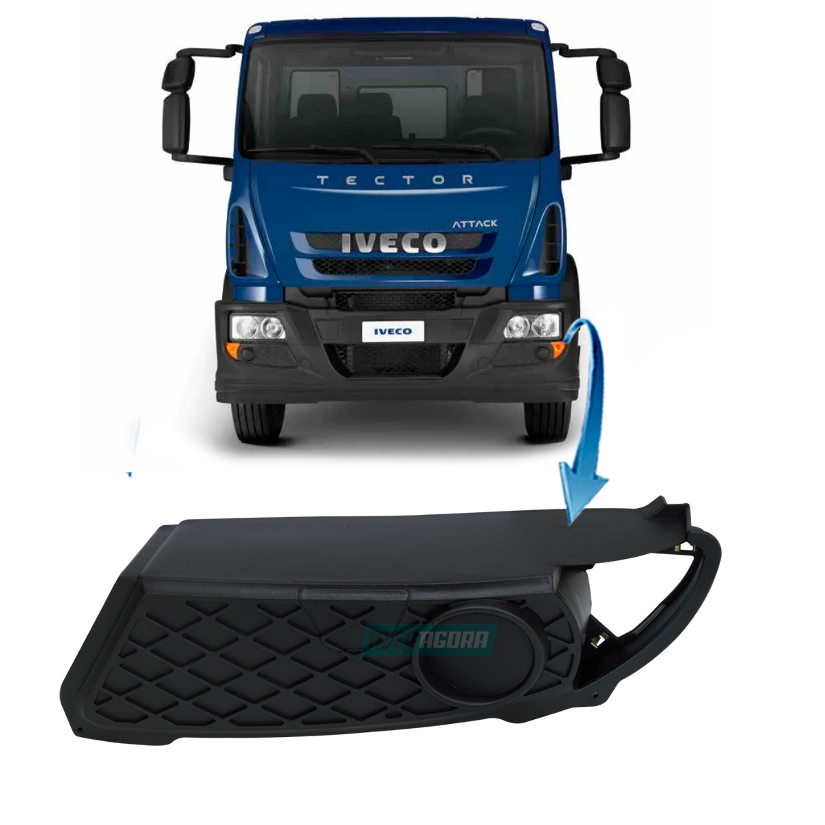 MOLDURA FAROLETE ESQUERDO IVECO TECTOR CURSOR INJETADO  (5801393929-0418)