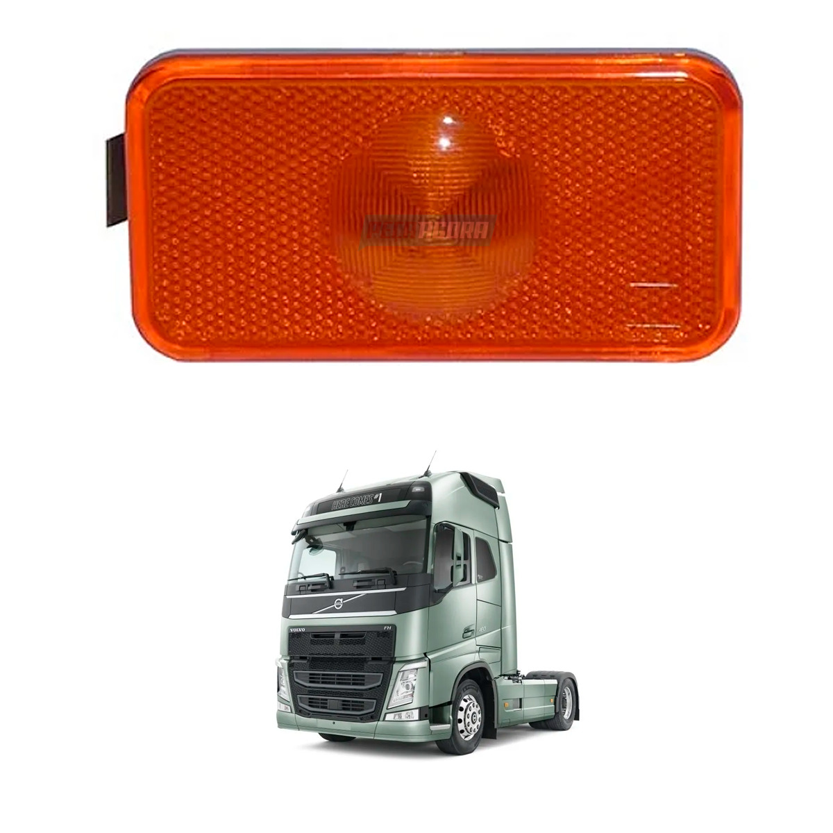 LANTERNA DIANTEIRA RETANGULAR DELIMITADORA LED 24V VOLVO FH FM - SEM TERMINAIS  