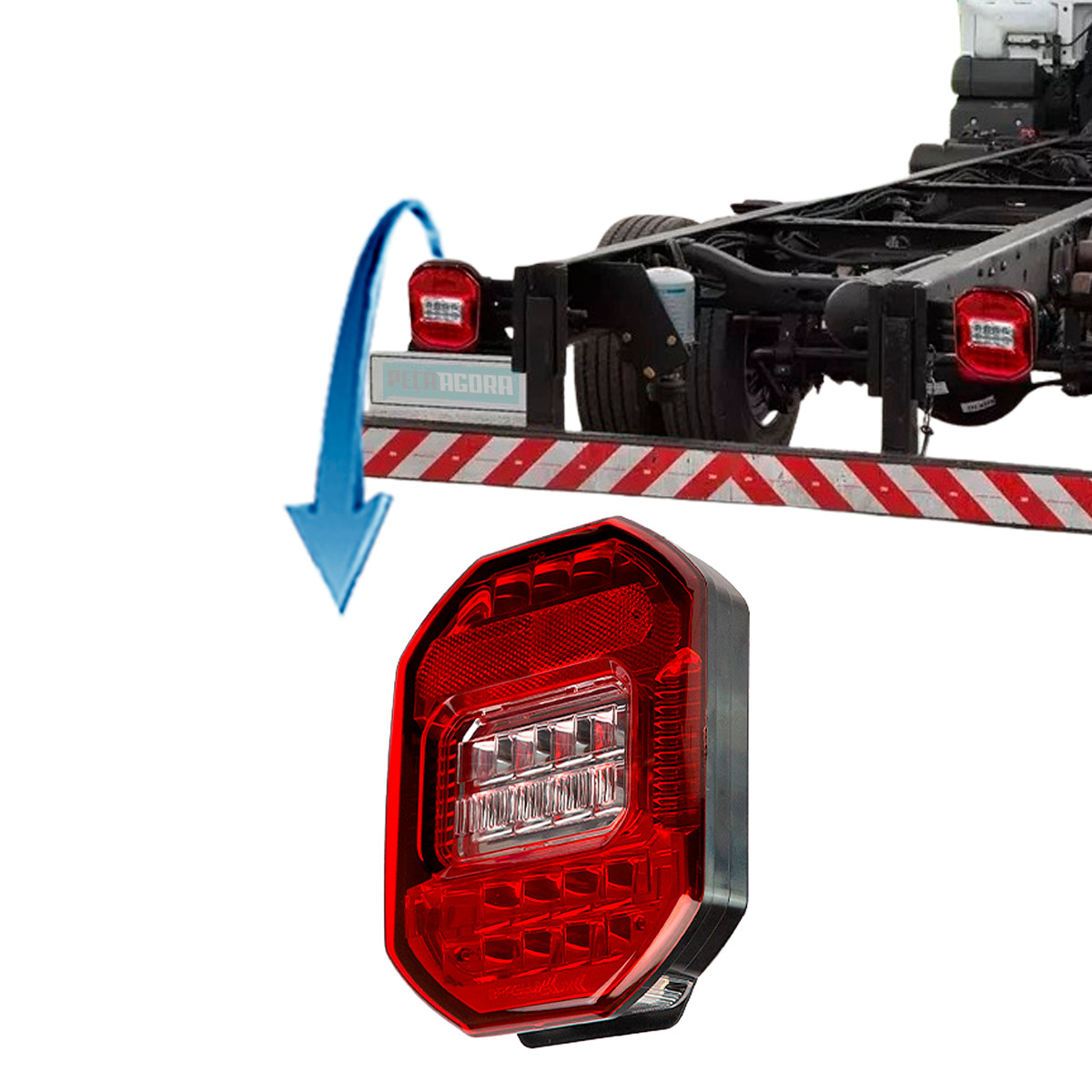LANTERNA TRASEIRA ESQ LED COM VIGIA FORD VW CONSTELLATION BIVOLT (BRA852083325)