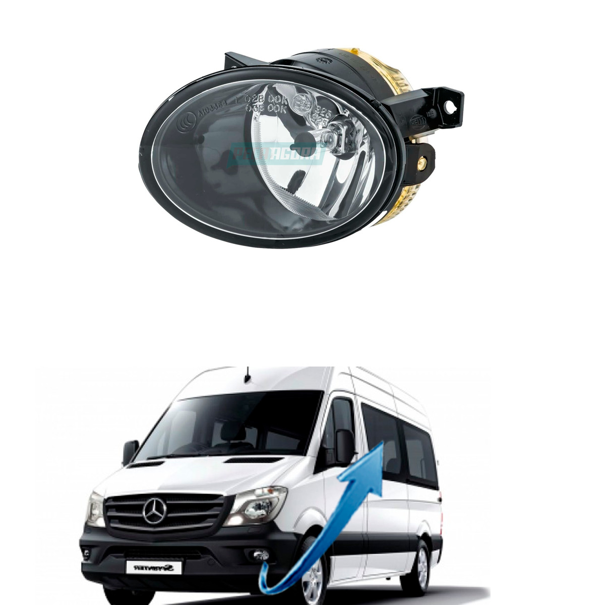 FAROL MILHA ESQUERDO MB SPRINTER 415 515 313 CDI ANO 2017... (9068203861-432)