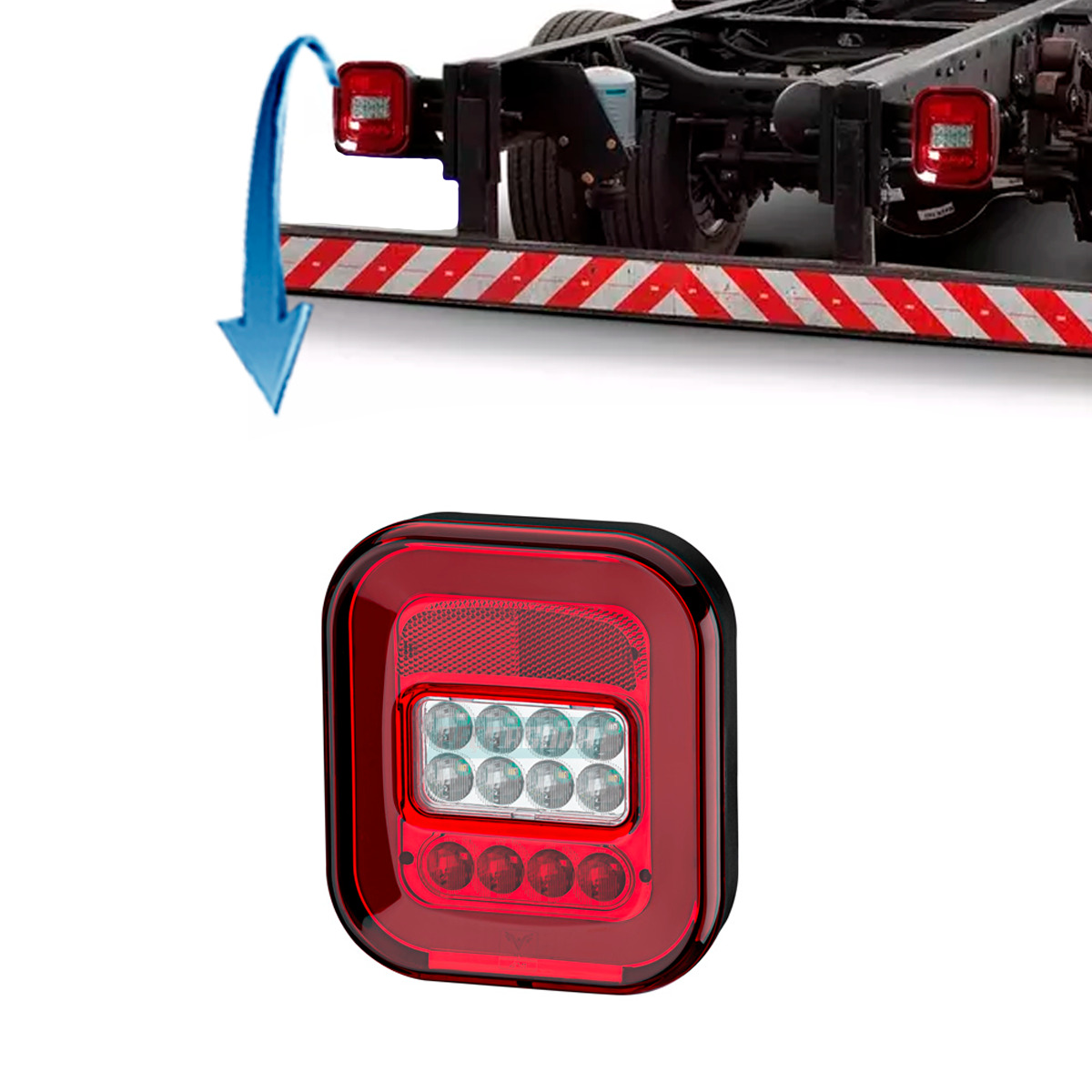 LANTERNA TRASEIRA ESQUERDA VW CONSTELLATION 2012.. FORD LED MARMITAO - 12 E 24V 