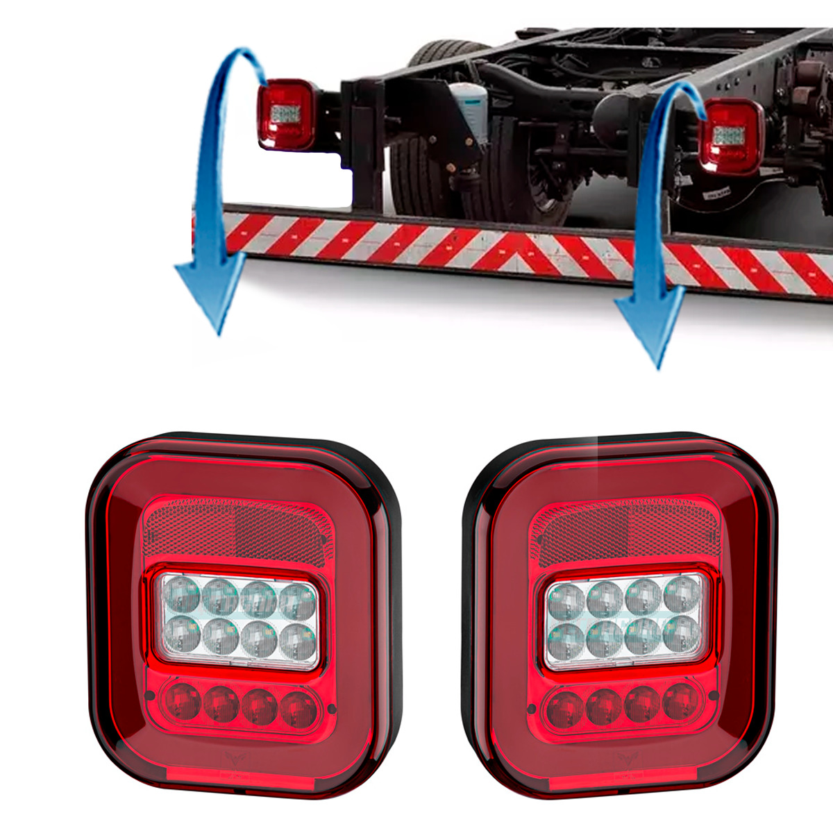 PAR LANTERNA TRASEIRA VW CONSTELLATION 2012.. FORD LED MARMITAO 12 E 24V COM CON